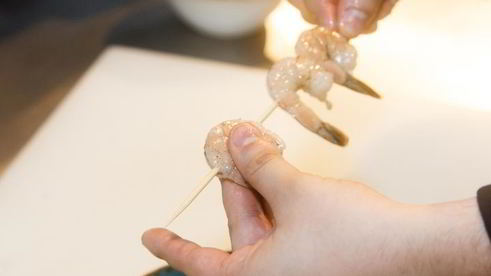 креветки на открытом огне