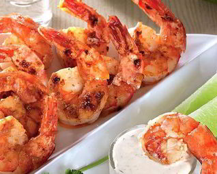 Креветки с соусом из сметаны и текилы