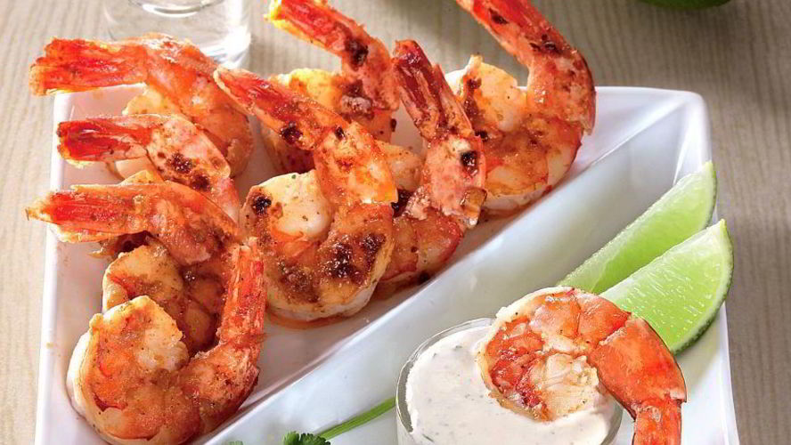 Рецепт креветки с соусом из сметаны и текилы