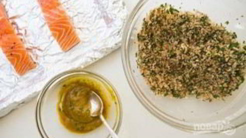 лосось с панировочными сухарями