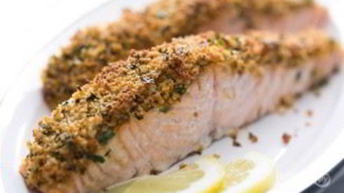 лосось с панировочными сухарями