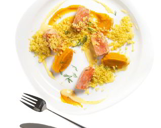 Лосось с тыквой