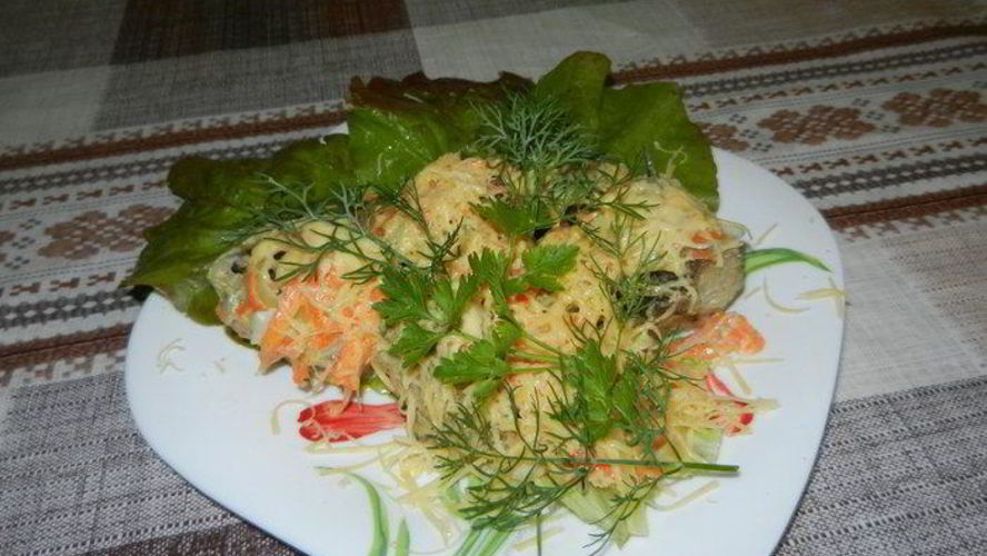 Рецепт минтай на подушке