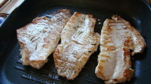 окунь морской на гриле