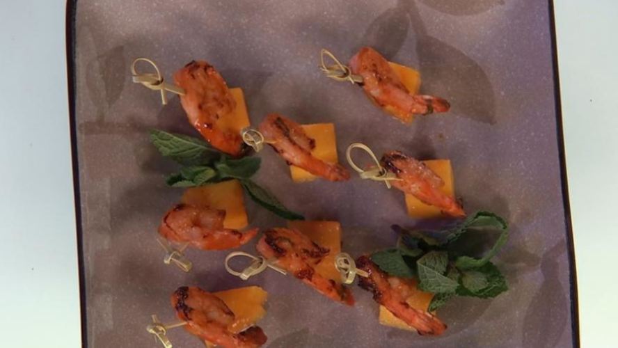 Рецепт острые креветки с манго