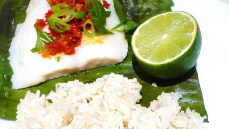Рецепт рыба с соусом самбал и кокосовым рисом