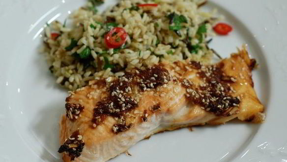 Рецепт Семга, запеченная с имбирем