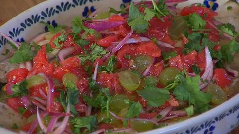 скумбрия с картофелем под виноградным соусом