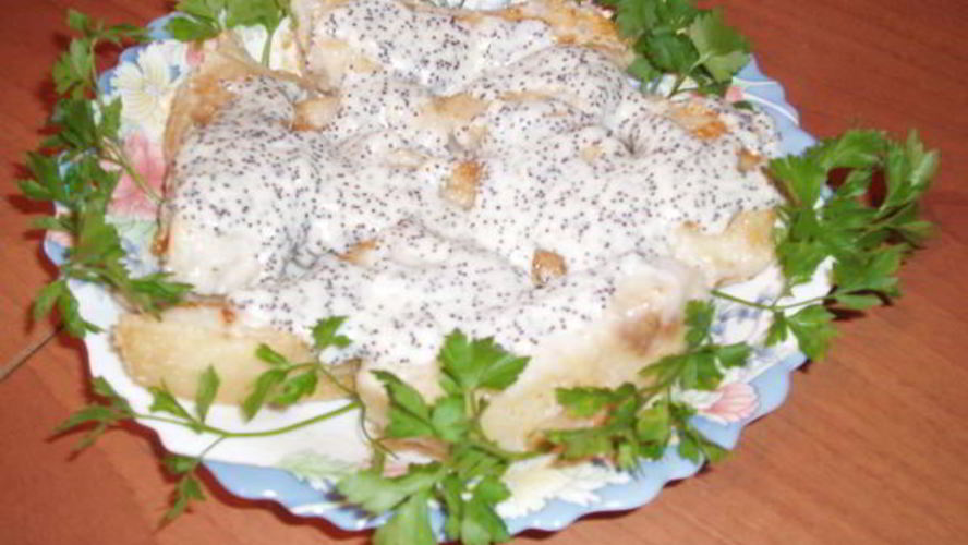 Рецепт судак под маково-сливочным соусом