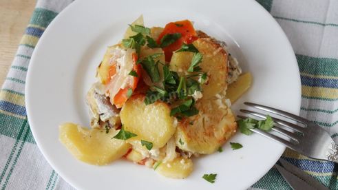 судак с картошкой в духовке