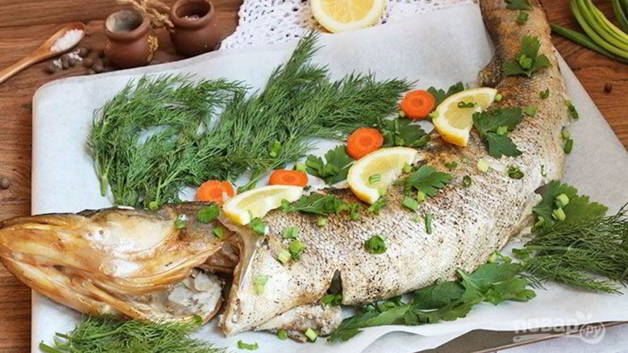 Рецепт судак, запеченный целиком