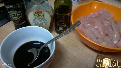 куриный шашлычок с кленовым соусом