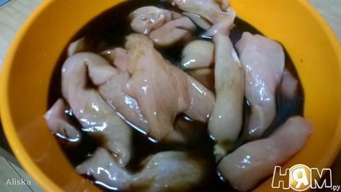 куриный шашлычок с кленовым соусом