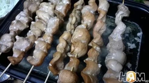 куриный шашлычок с кленовым соусом