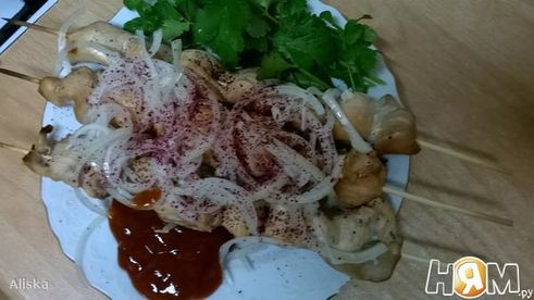куриный шашлычок с кленовым соусом