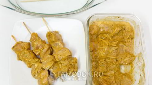 куриные шашлычки с пастой тикка масала