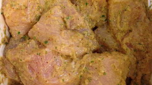 куриные шашлычки с яичной лапшой