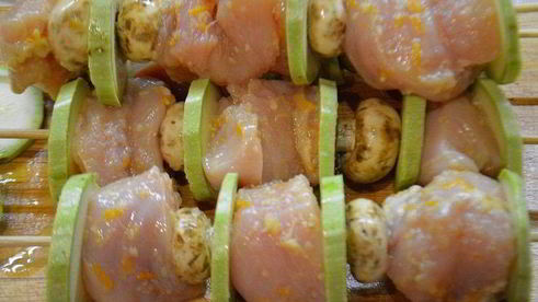 куриные шашлычки в имбирно-цитрусовом маринаде