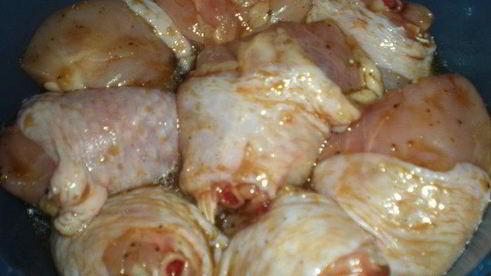 лаковые куриные шашлычки под вустерским соусом