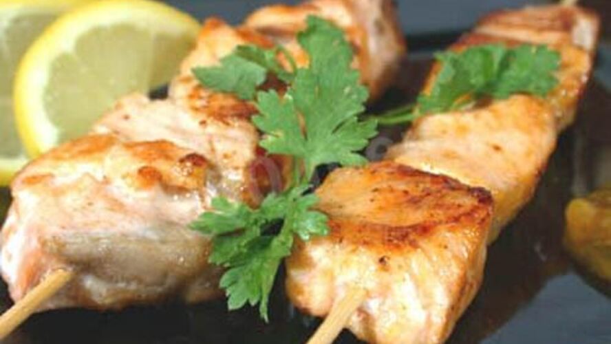 Рецепт рыбный шашлык семга на мангале