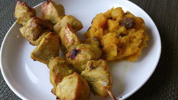 Рецепт Шашлычки из куриной грудки в индийском стиле