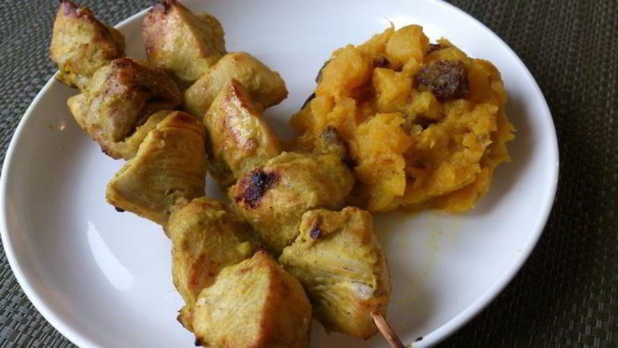 Рецепт шашлычки из куриной грудки в индийском стиле