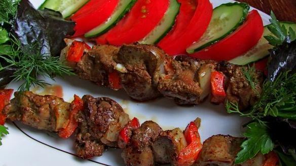 Рецепт Шашлычки из куриной печени