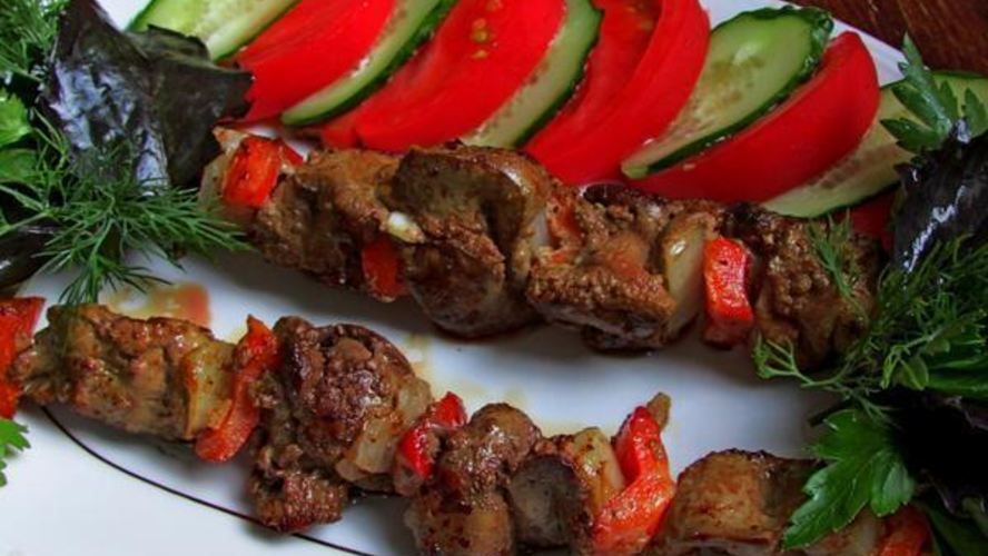 Рецепт шашлычки из куриной печени