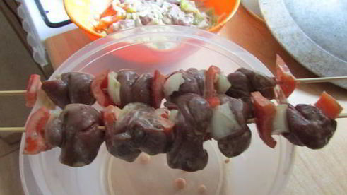 шашлычки из куриной печени