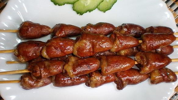 Рецепт Шашлычки из куриных сердечек на шпажках в духовке