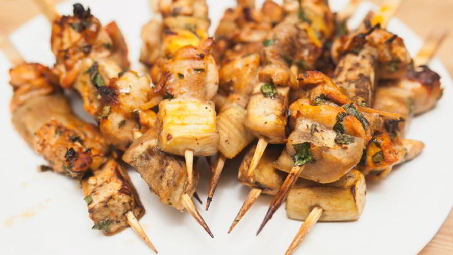 Рецепт шашлычки из курицы с баклажанами