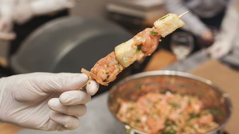 шашлычки из курицы с баклажанами