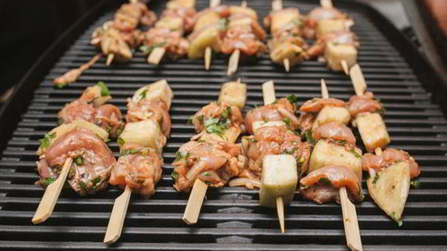 шашлычки из курицы с баклажанами