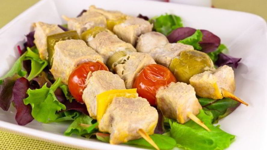 Рецепт шашлычки из свинины с овощами и грибами