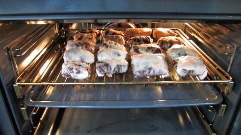 шашлык из говяжьей печени в жировой сетке