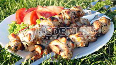 шашлык из курицы с корейкой