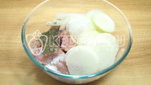 шашлык из курицы с корейкой