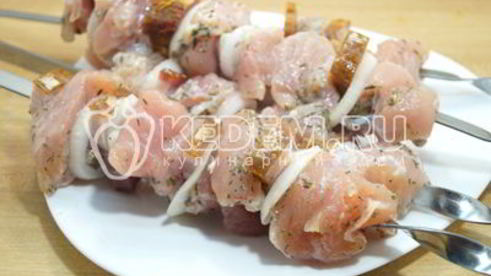 шашлык из курицы с корейкой