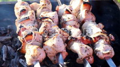 шашлык из курицы с корейкой