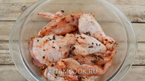 шашлык из курицы в томатном соусе с базиликом