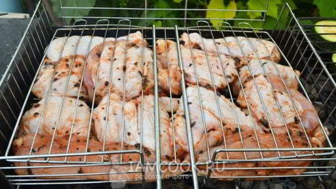 шашлык из курицы в томатном соусе с базиликом