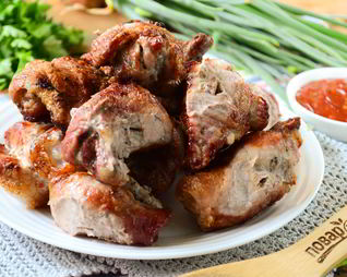 Шашлык из свинины рулетиками