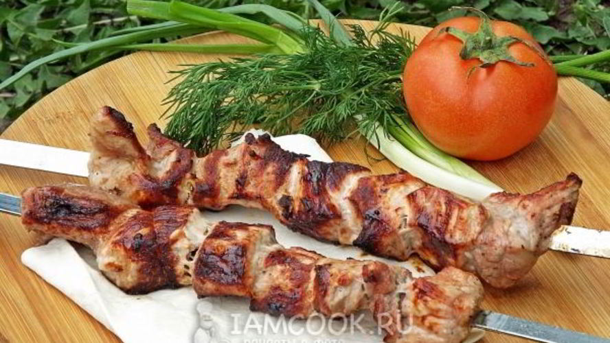 Рецепт шашлык из свинины с лимоном и луком