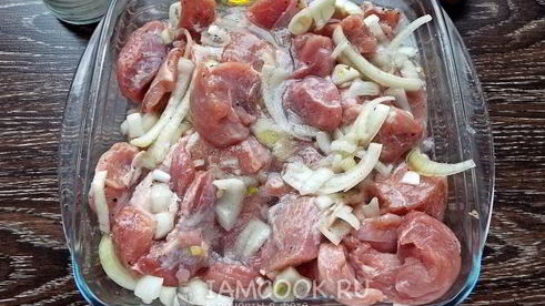 шашлык из свинины с лимоном и луком