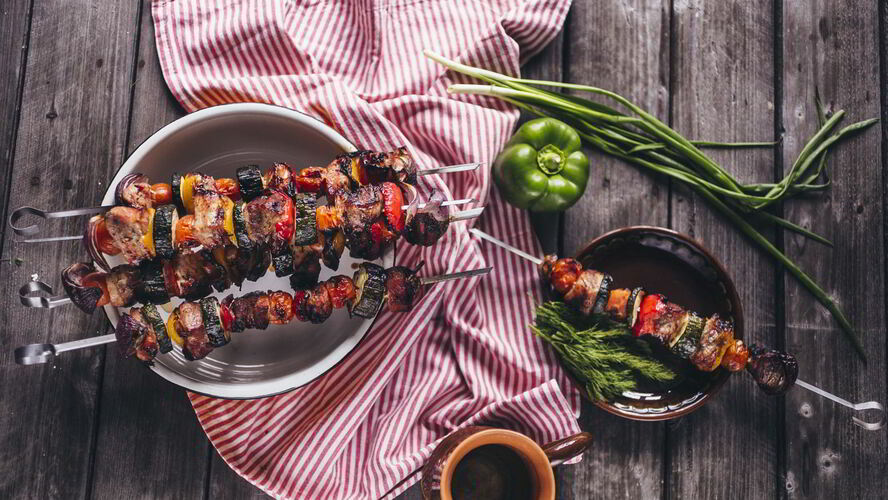 Рецепт шашлык из свинины с овощами