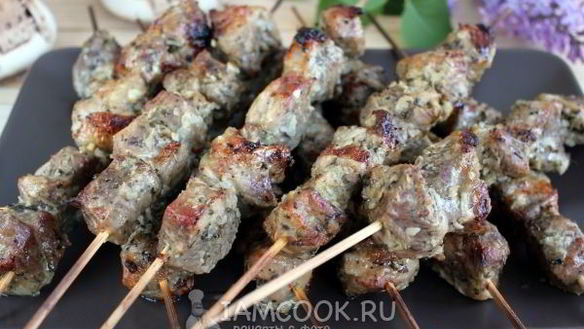 Рецепт Шашлык из свинины в духовке на противне