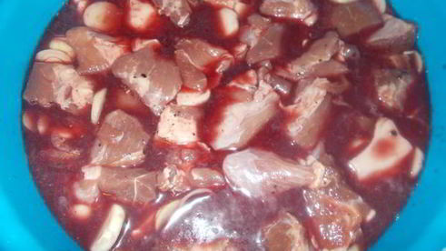 шашлык, маринованный в вине