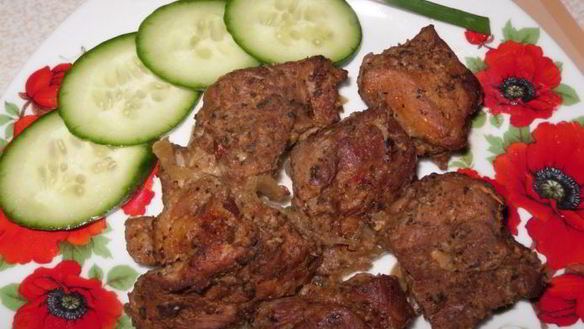 Рецепт Шашлык на луковой подушке в духовке