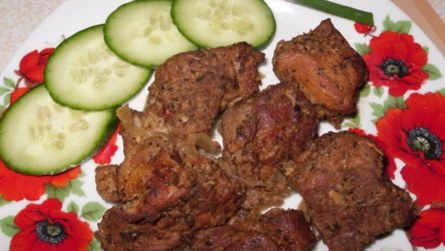 Рецепт шашлык на луковой подушке в духовке