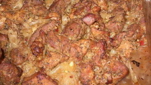 шашлык на луковой подушке в духовке